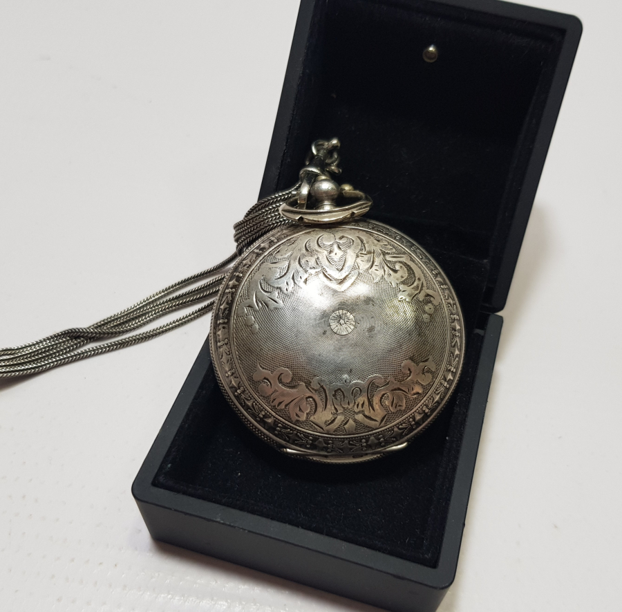 ORJİNAL KÖSTEĞİ İLE GÜMÜŞ KASA OSMANLI DÖNEMİ DENT LONDON CEP SAATİ