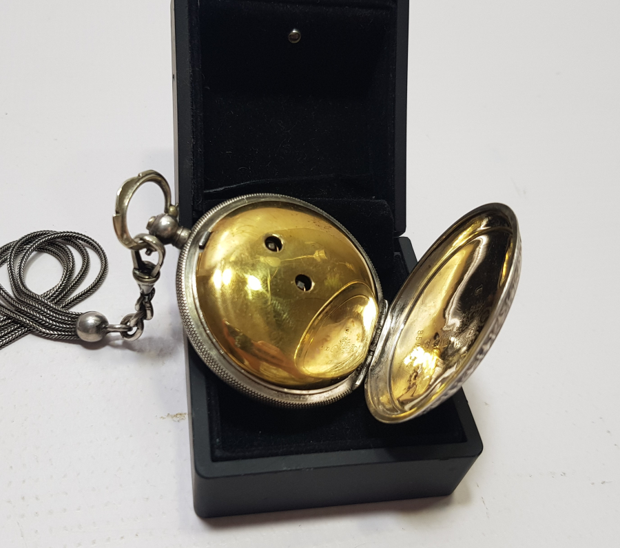 ORJİNAL KÖSTEĞİ İLE GÜMÜŞ KASA OSMANLI DÖNEMİ DENT LONDON CEP SAATİ