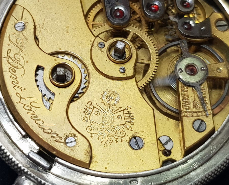 ORJİNAL KÖSTEĞİ İLE GÜMÜŞ KASA OSMANLI DÖNEMİ DENT LONDON CEP SAATİ