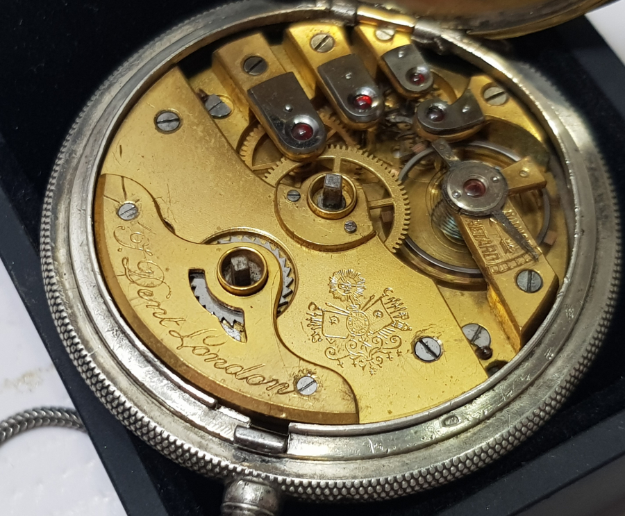 ORJİNAL KÖSTEĞİ İLE GÜMÜŞ KASA OSMANLI DÖNEMİ DENT LONDON CEP SAATİ