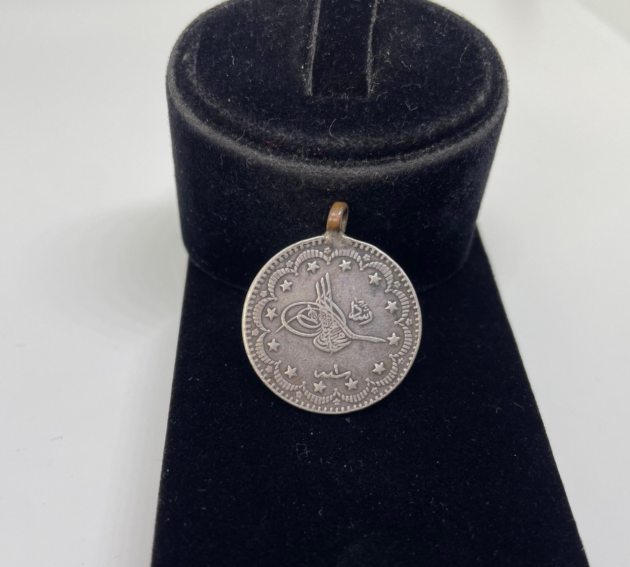 MEHMET REŞAT HAN DÖNEMİ KOLYEYE ÇEVRİLMİŞ GÜMÜŞ 5 KURUŞ