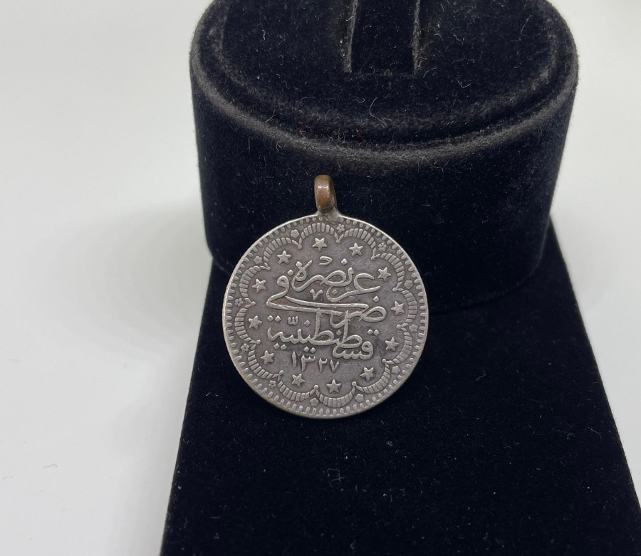 MEHMET REŞAT HAN DÖNEMİ KOLYEYE ÇEVRİLMİŞ GÜMÜŞ 5 KURUŞ