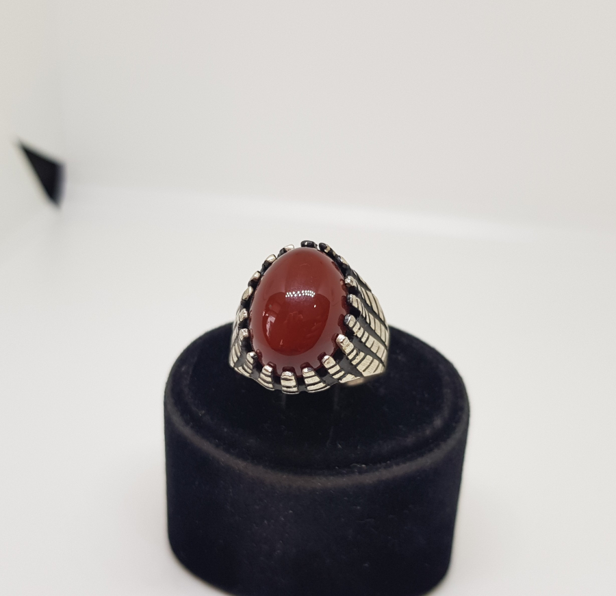 ÖZEL YAPIM DOĞAL TAŞLI GÜMÜŞ YÜZÜK