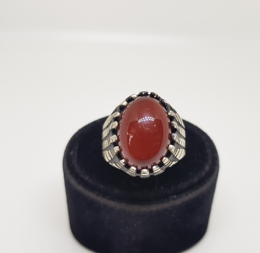 ÖZEL YAPIM DOĞAL TAŞLI GÜMÜŞ YÜZÜK