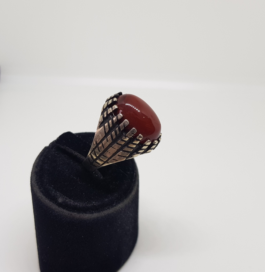 ÖZEL YAPIM DOĞAL TAŞLI GÜMÜŞ YÜZÜK