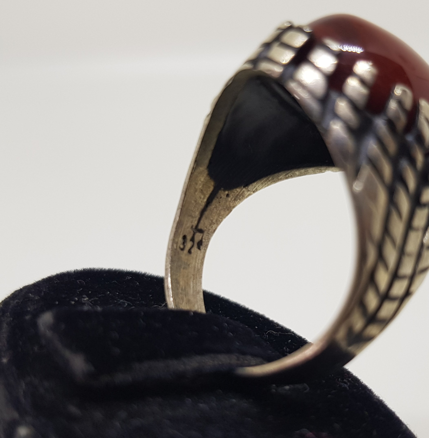 ÖZEL YAPIM DOĞAL TAŞLI GÜMÜŞ YÜZÜK