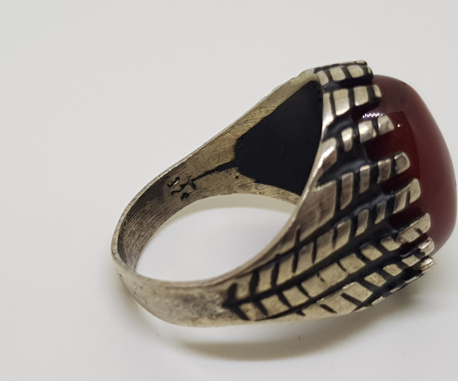 ÖZEL YAPIM DOĞAL TAŞLI GÜMÜŞ YÜZÜK