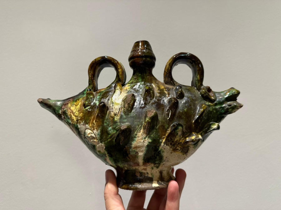 OSMANLI DÖNEMİ ÇOK NADİR ÇANAKKALE İŞİ BAŞIK FORMLU MATARA 