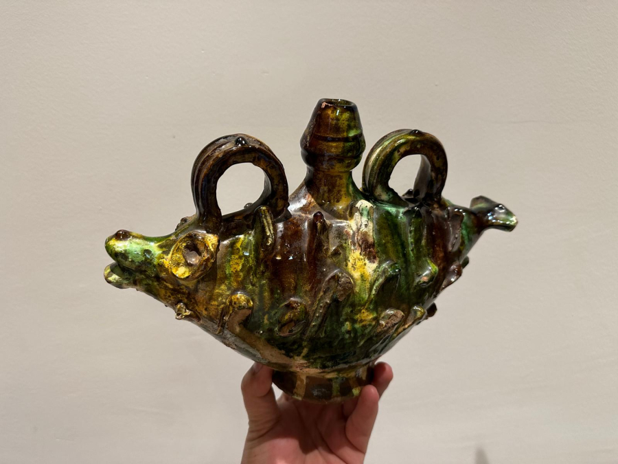 OSMANLI DÖNEMİ ÇOK NADİR ÇANAKKALE İŞİ BAŞIK FORMLU MATARA 