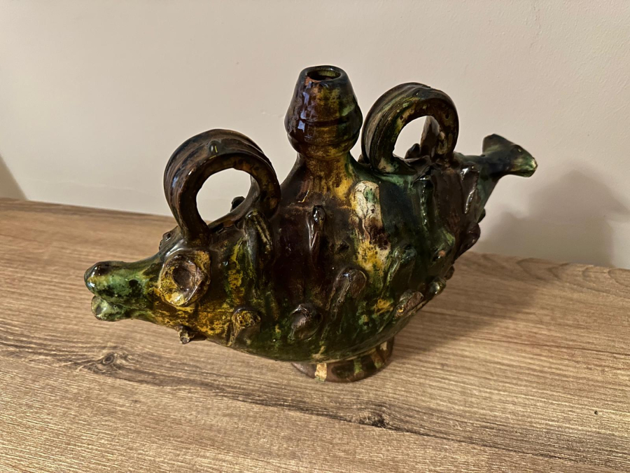 OSMANLI DÖNEMİ ÇOK NADİR ÇANAKKALE İŞİ BAŞIK FORMLU MATARA 