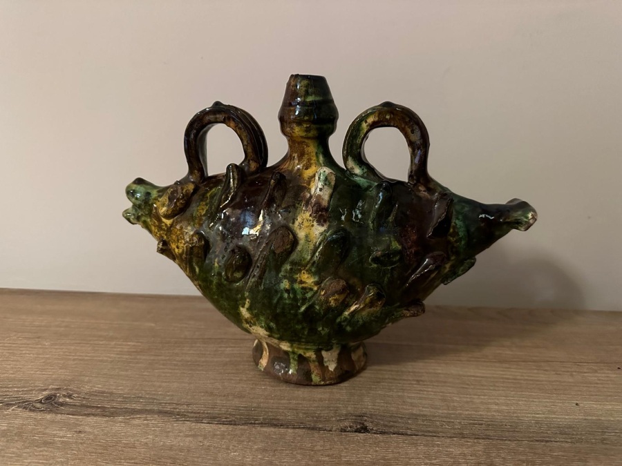 OSMANLI DÖNEMİ ÇOK NADİR ÇANAKKALE İŞİ BAŞIK FORMLU MATARA 