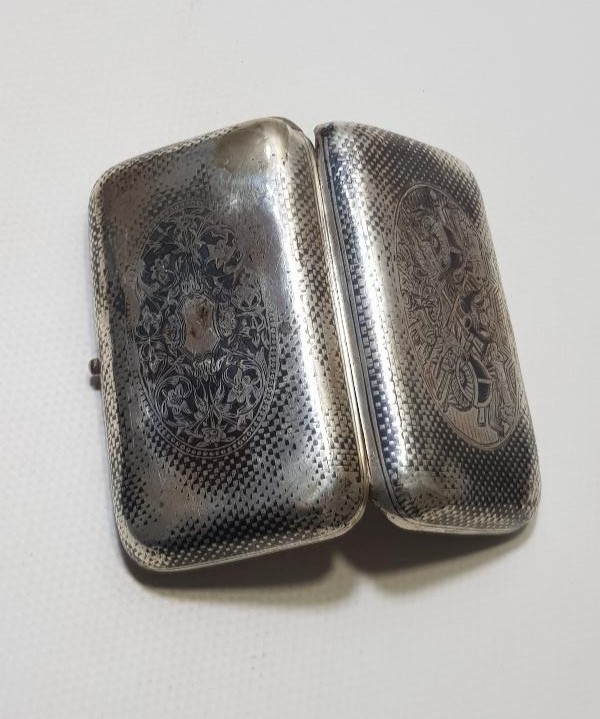 OSMANLI DEVLET ARMALI ERMENİ USTA İŞİ VAN DAMGALI GÜMÜŞ TÜTÜN TABAKASI