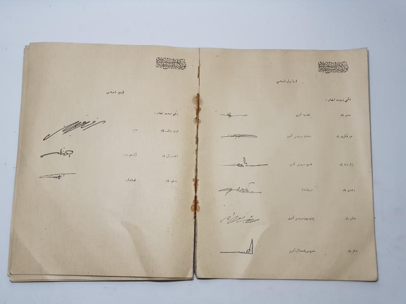 1928 OSMANLICA TÜRKİYE İŞ BANKASI MÜDÜRLERİNİN İMZA SİRKÜLERİ