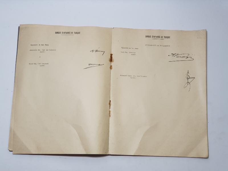 1928 OSMANLICA TÜRKİYE İŞ BANKASI MÜDÜRLERİNİN İMZA SİRKÜLERİ