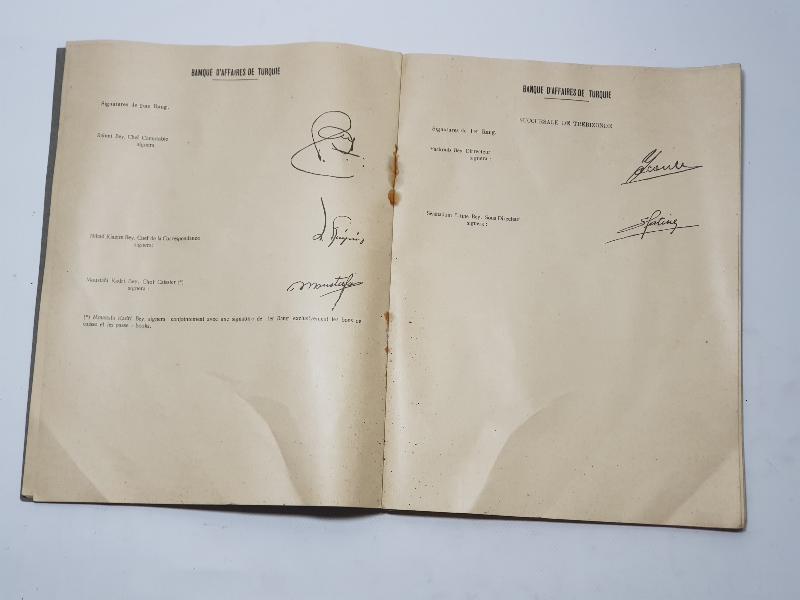 1928 OSMANLICA TÜRKİYE İŞ BANKASI MÜDÜRLERİNİN İMZA SİRKÜLERİ