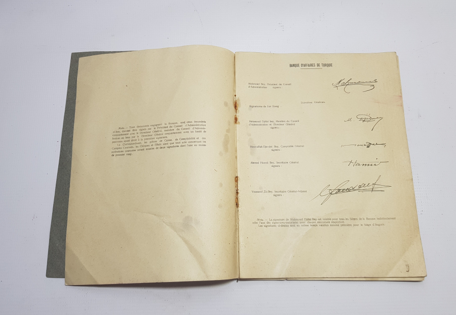 1928 OSMANLICA TÜRKİYE İŞ BANKASI MÜDÜRLERİNİN İMZA SİRKÜLERİ