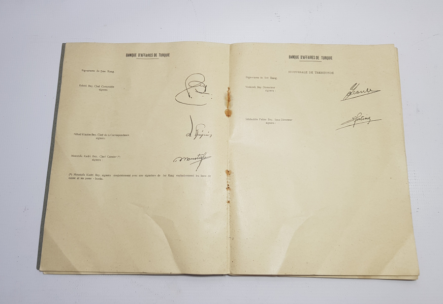 1928 OSMANLICA TÜRKİYE İŞ BANKASI MÜDÜRLERİNİN İMZA SİRKÜLERİ