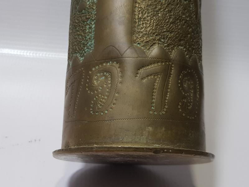 SİPER SANATI: 1. DÜNYA SAVAŞI, 1919 TARİHLİ TOP MERMİSİ KOVANI