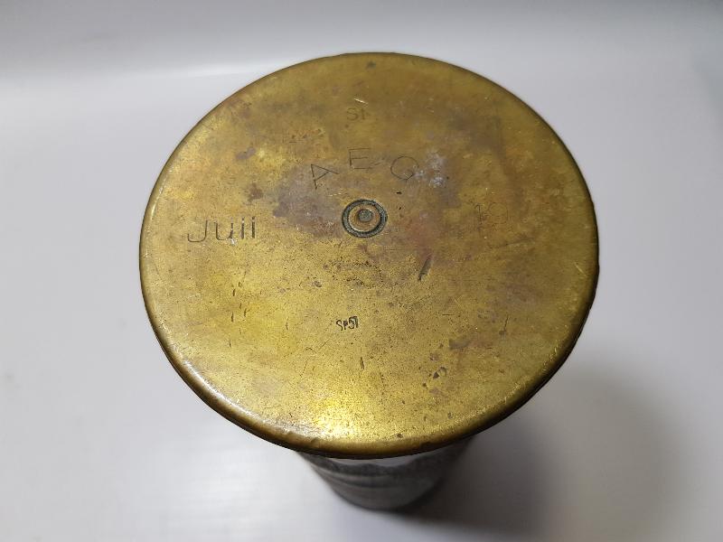 SİPER SANATI: 1. DÜNYA SAVAŞI, 1919 TARİHLİ TOP MERMİSİ KOVANI