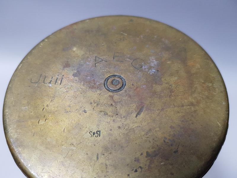 SİPER SANATI: 1. DÜNYA SAVAŞI, 1919 TARİHLİ TOP MERMİSİ KOVANI