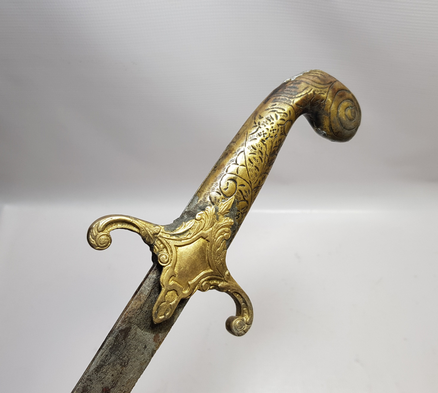 OSMANLI DÖNEMİ PALA FORMLU YALMANLI ERTUĞRUL ALAYLARI SUBAY KILICI