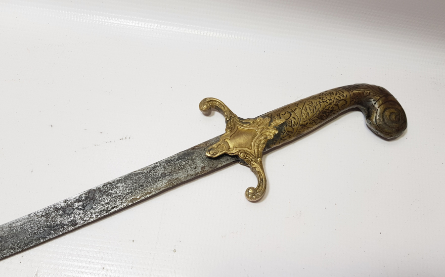 OSMANLI DÖNEMİ PALA FORMLU YALMANLI ERTUĞRUL ALAYLARI SUBAY KILICI