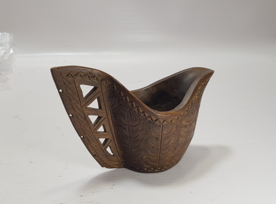 OSMANLI DÖNEMİ EL OYMA İŞÇİLİKLİ ÇOK NADİR AHŞAP KAHVE ÖLÇEĞİ