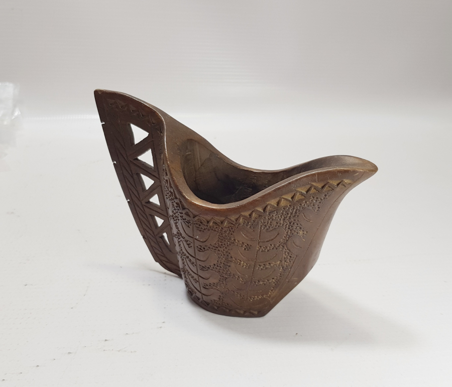 OSMANLI DÖNEMİ EL OYMA İŞÇİLİKLİ ÇOK NADİR AHŞAP KAHVE ÖLÇEĞİ