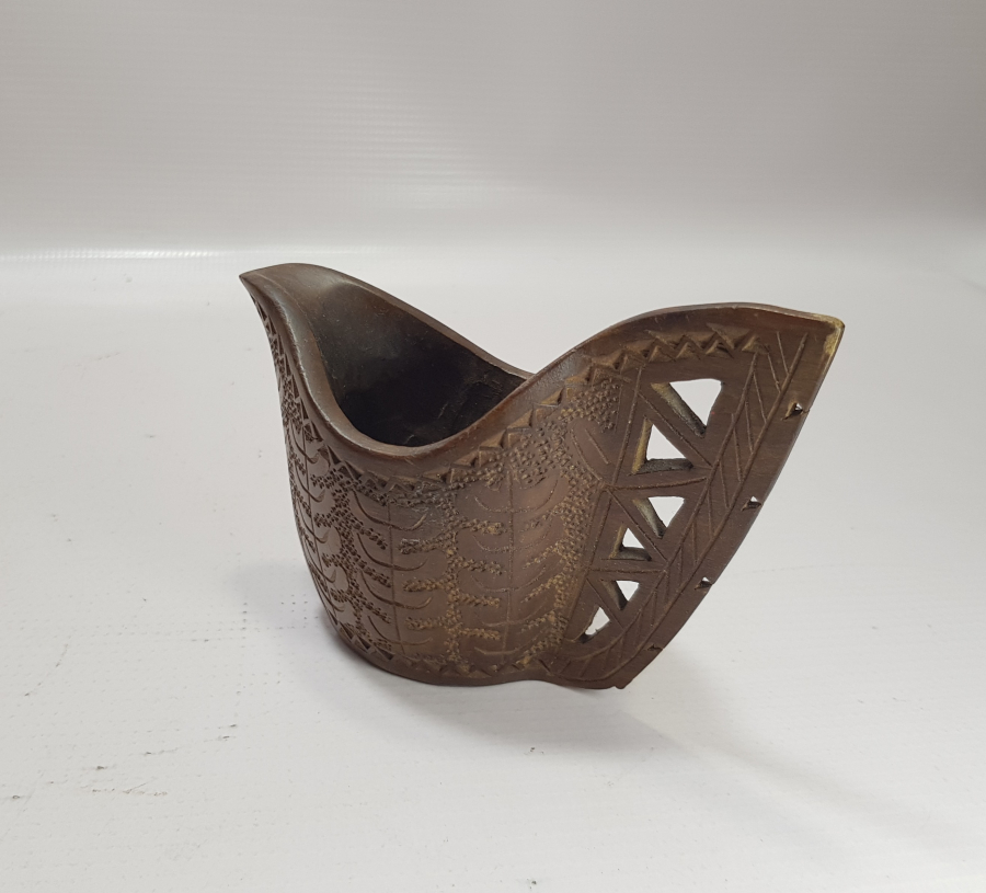 OSMANLI DÖNEMİ EL OYMA İŞÇİLİKLİ ÇOK NADİR AHŞAP KAHVE ÖLÇEĞİ