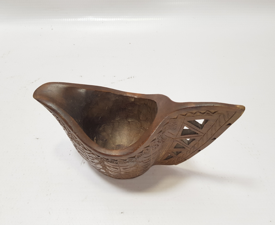 OSMANLI DÖNEMİ EL OYMA İŞÇİLİKLİ ÇOK NADİR AHŞAP KAHVE ÖLÇEĞİ