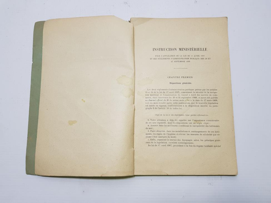 DENİZCİLİK TARİHİ: 1920 NAVİGASYON GÜVENLİĞİ FRANSIZCA KİTAP