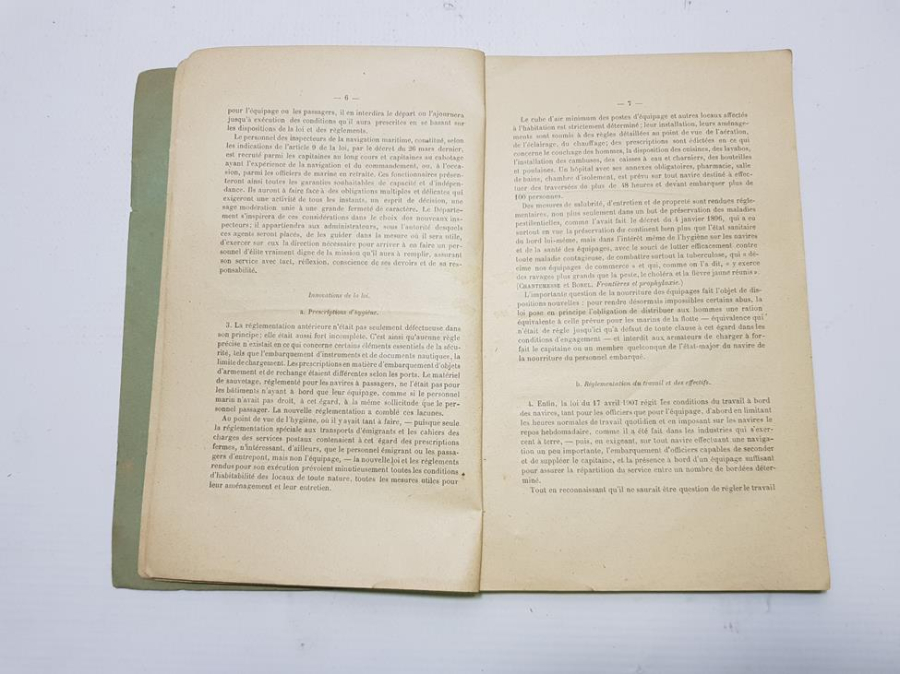 DENİZCİLİK TARİHİ: 1920 NAVİGASYON GÜVENLİĞİ FRANSIZCA KİTAP