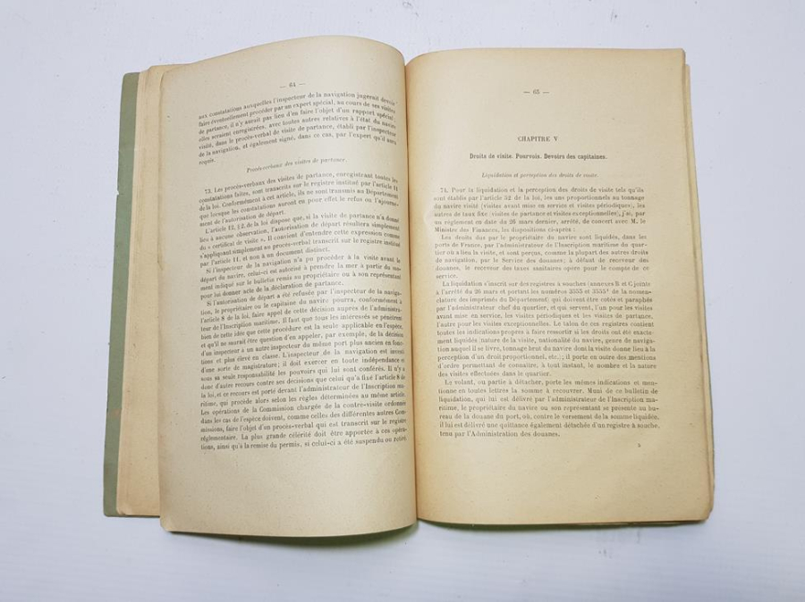 DENİZCİLİK TARİHİ: 1920 NAVİGASYON GÜVENLİĞİ FRANSIZCA KİTAP