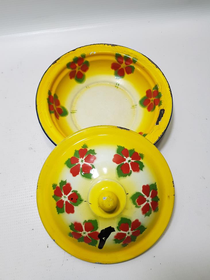 OSMANLI DÖNEMİ KAPAKLI EMAYE TABAK