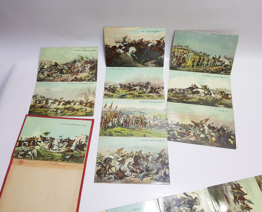 ORİJİNAL ALBÜMÜNDE OSMANLI KALE FETİHLERİ GÖRSELLİ MAX FRUCHTERMANN EDİTÖRLÜ KARTPOSTAL TAKIMI