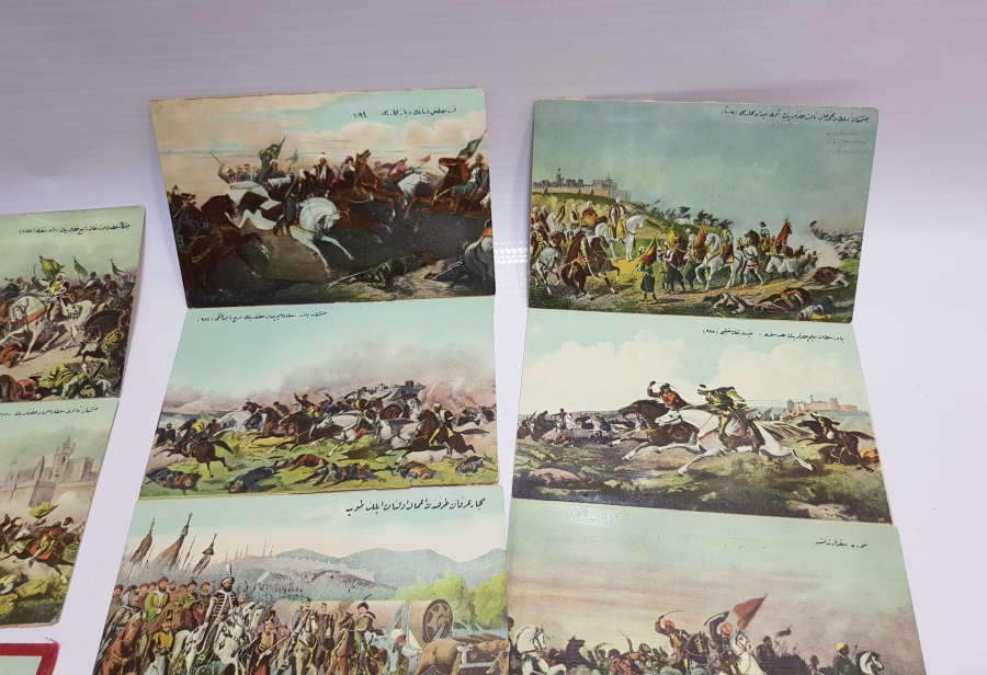 ORİJİNAL ALBÜMÜNDE OSMANLI KALE FETİHLERİ GÖRSELLİ MAX FRUCHTERMANN EDİTÖRLÜ KARTPOSTAL TAKIMI