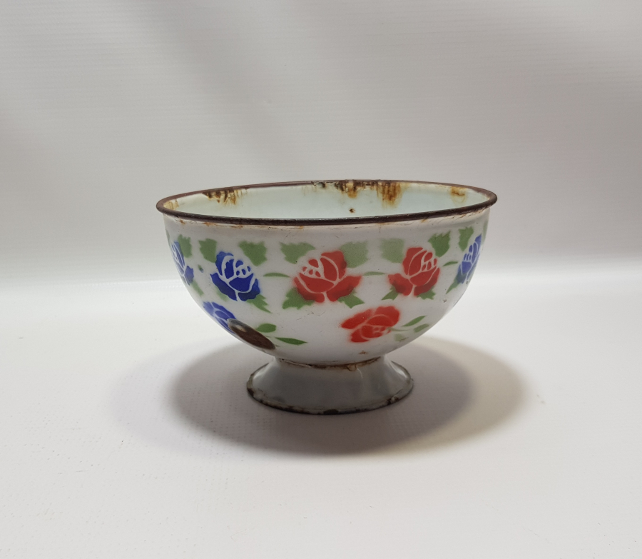 OSMANLI DÖNEMİ GÜLLÜ EMAYE ÇORBA KASESİ