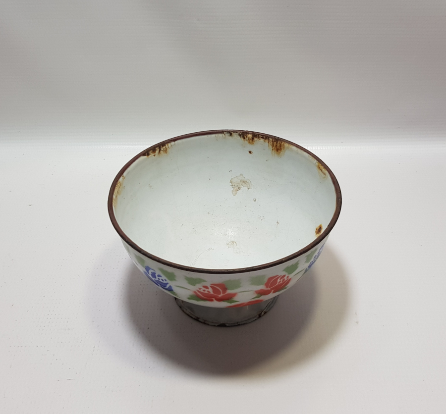 OSMANLI DÖNEMİ GÜLLÜ EMAYE ÇORBA KASESİ