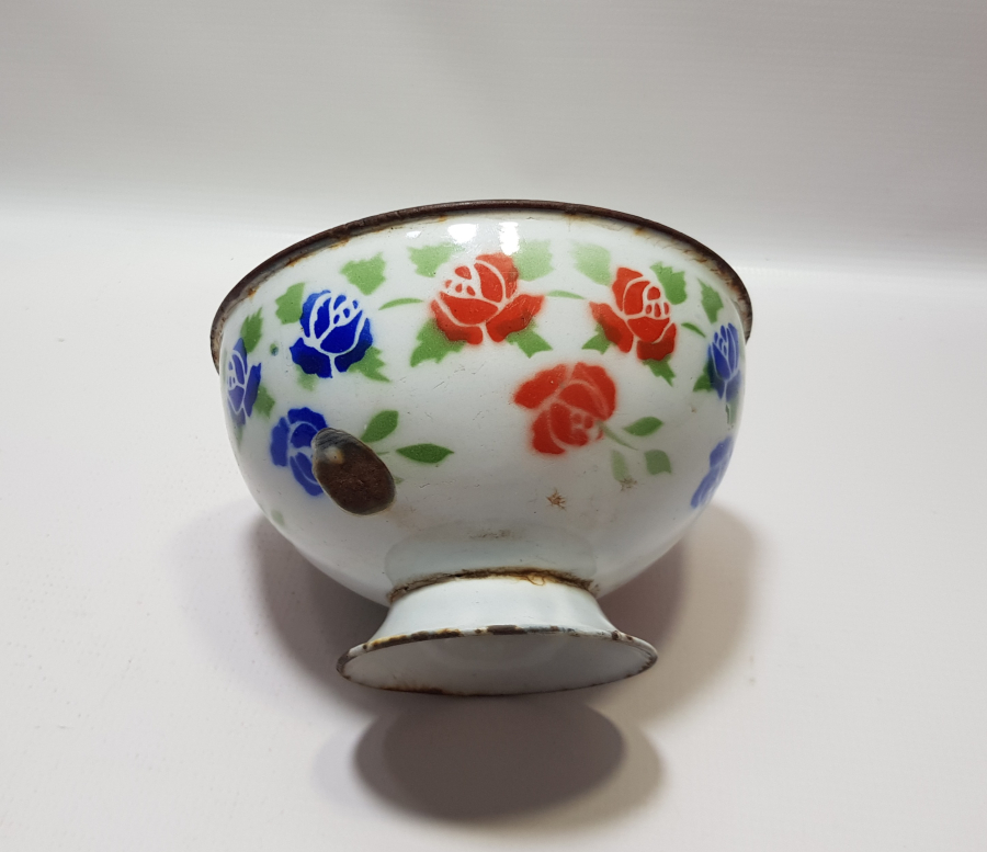 OSMANLI DÖNEMİ GÜLLÜ EMAYE ÇORBA KASESİ