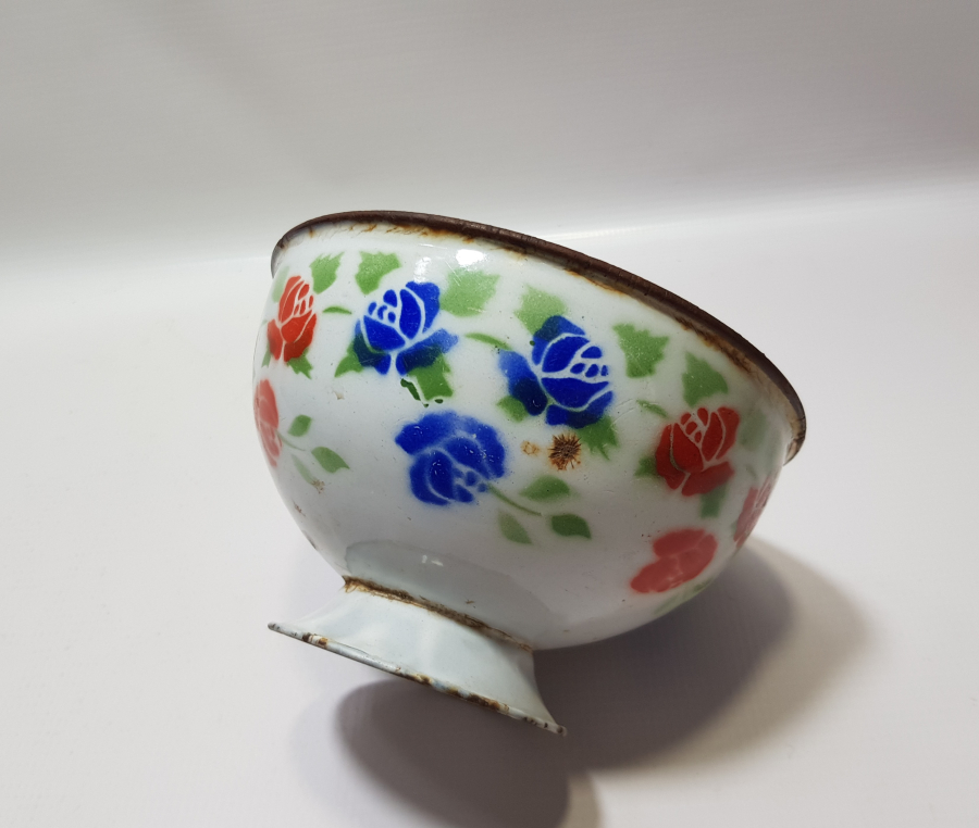 OSMANLI DÖNEMİ GÜLLÜ EMAYE ÇORBA KASESİ