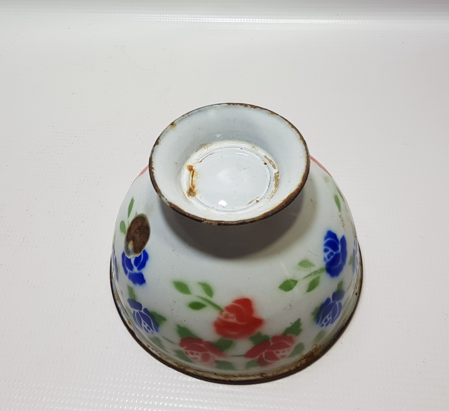 OSMANLI DÖNEMİ GÜLLÜ EMAYE ÇORBA KASESİ