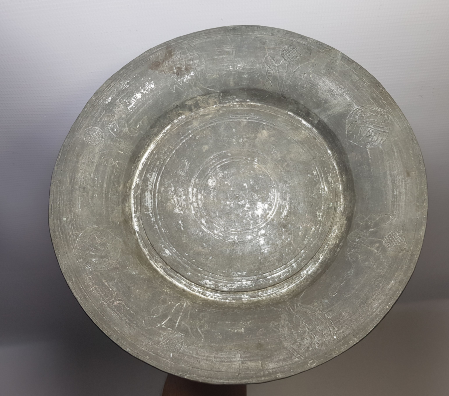 ÜZERİ İŞLEMELİ OSMANLI DÖNEMİ BAKIR LENGER TABAK