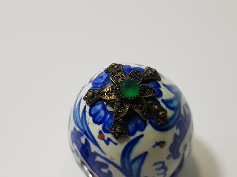 MEŞHUR KÜTAHYA SERAMİK USTASI SITKI İMZALI ÇOK NADİR FORMDA ASKI TOPU