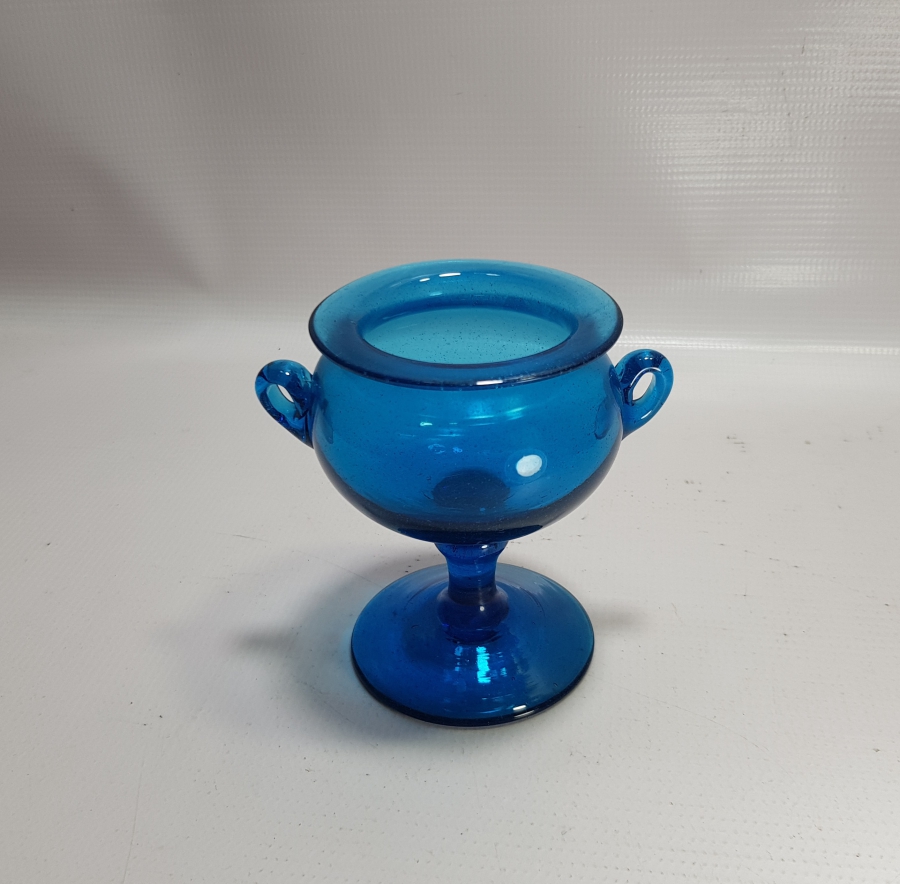 ANTİKA KOBALT KOPARMA CAM VAZO