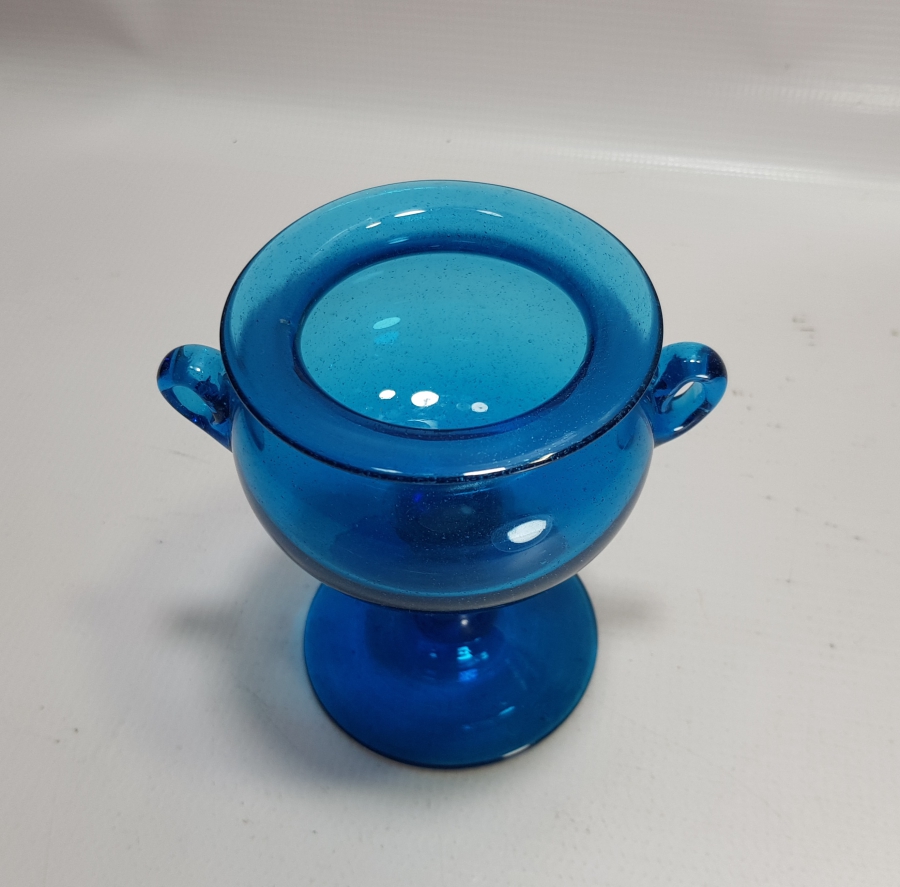 ANTİKA KOBALT KOPARMA CAM VAZO