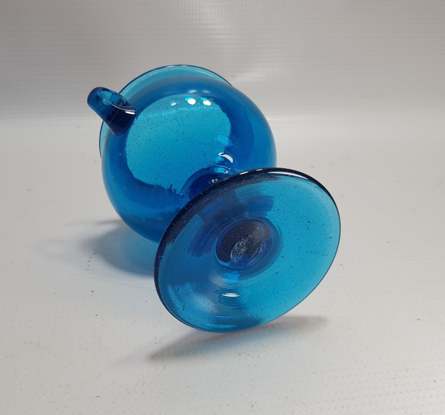 ANTİKA KOBALT KOPARMA CAM VAZO