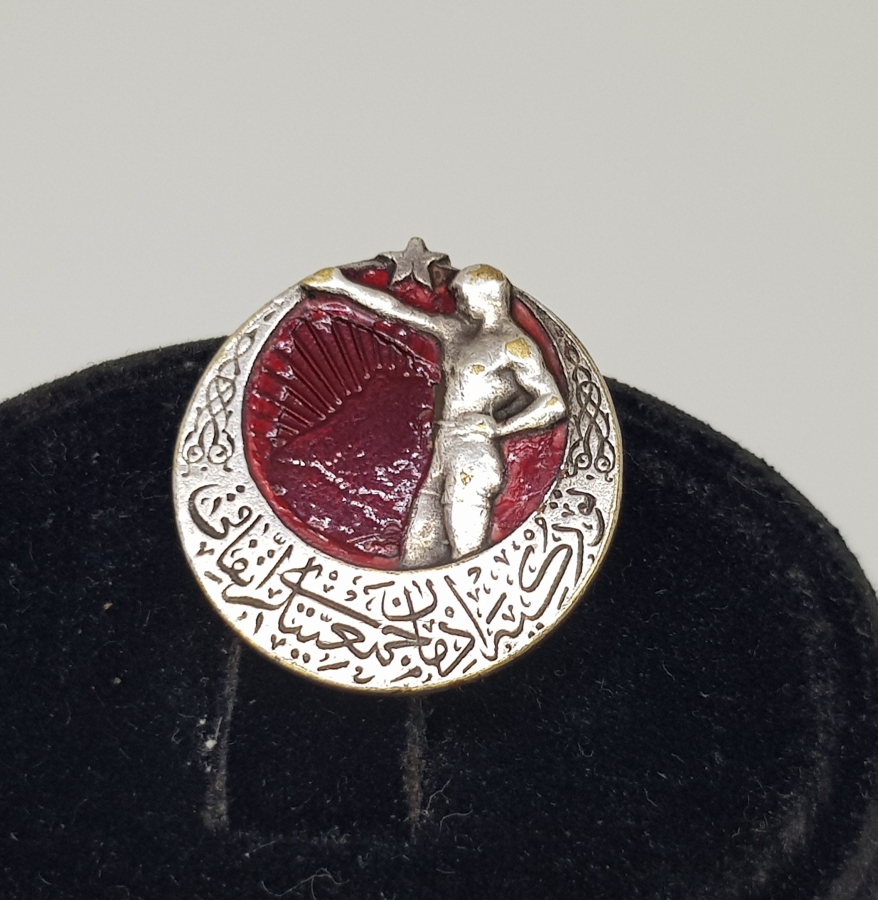 OSMANLICA TÜRKİYE İDMAN CEMİYETLERİ İTTİFAKLARI ROZETİ