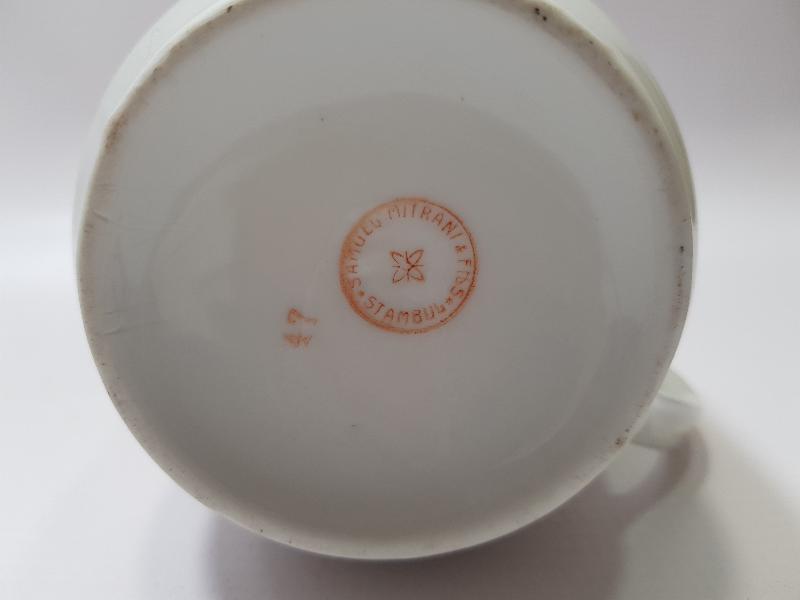 OSMANLI DÖNEMİ SAMUEL MITRANI FILS STAMBUL DAMGALI PORSELEN SÜTLÜK