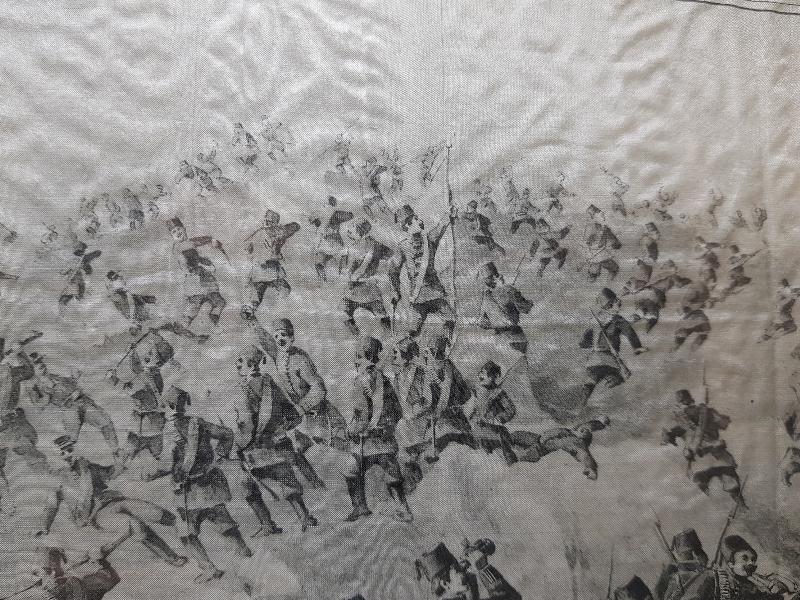 OSMANLI-YUNAN MUHAREBESİ HATIRASI ÇOK NADİR İPEK MENDİL