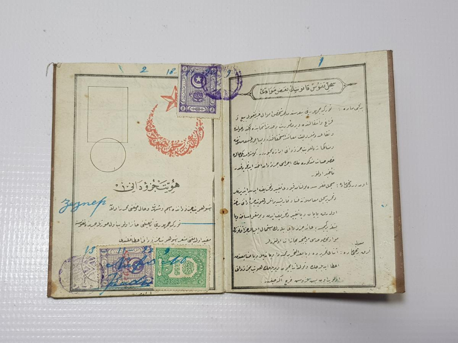 CUMHURİYET İLK DÖNEM OSMANLICA YAZILI NÜFUS KAĞIDI